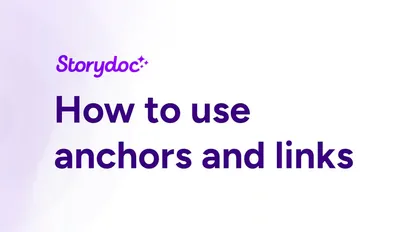 How to use anchors and links